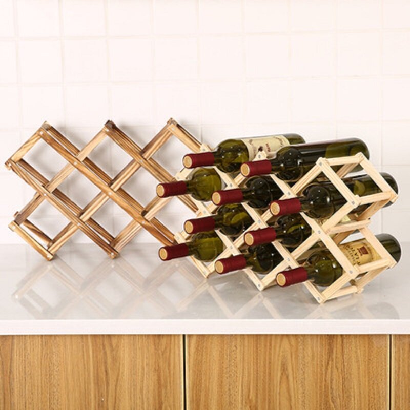 Z30 składane drewniane stojaki na wino butelka gablota wystawowa organizator przechowywanie dla retro gablota 3/6/10 butelki Rack