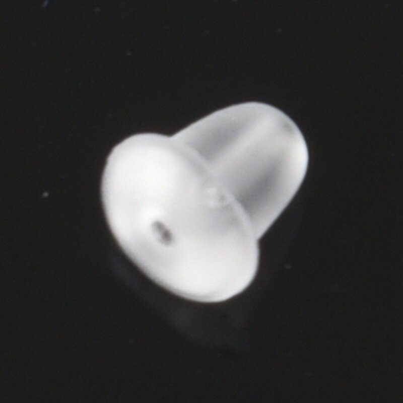 Bouchons de boucles d'oreilles en caoutchouc translucide, dos blanc, 4mm x 6mm, 100 pièces