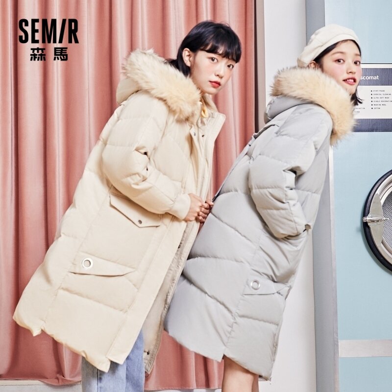 Куртка SEMIR женская зимняя на утином пуху, 2020, верхняя одежда, пальто, женское длинное пальто, светильник стая теплая куртка, Брендовая женска...