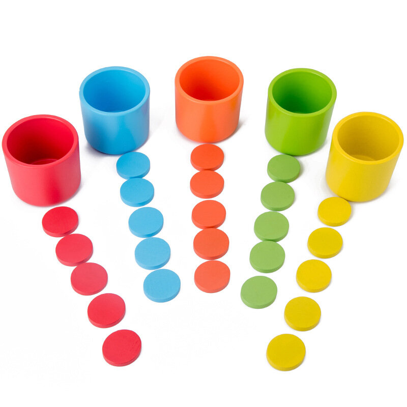 2021 Nieuwe Montessori Leermiddelen Baby Kleurherkenning Discriminatie Classificatie Cup Kinderen Leren Educatief Speelgoed