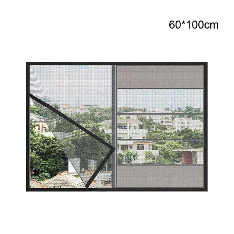 P82E Window Screen with Strong Snap Button Adjustable Anti-mosquito Window Netting