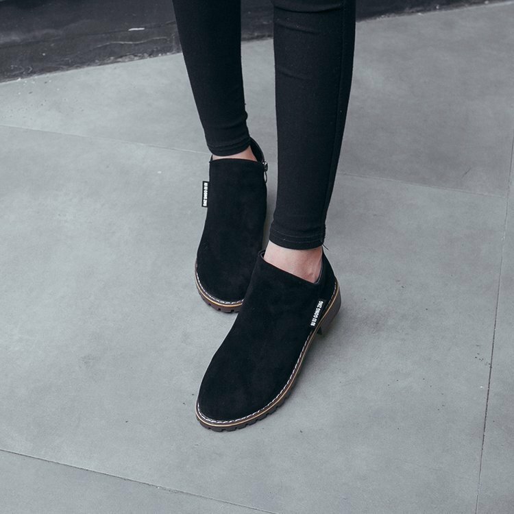2021ผู้หญิงใหม่มาร์ตินรองเท้าฤดูใบไม้ร่วงฤดูหนาวรองเท้า Classic Zipper ข้อเท้ารองเท้า Suede ฤดูหนาว Warm Plush ...