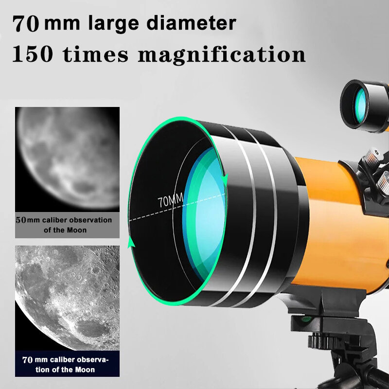 150X 줌 전문 천체 망원경 우주 쌍안경 강력한 단안 HD 야간 투시경, 스타 문 관광을 위한 선물