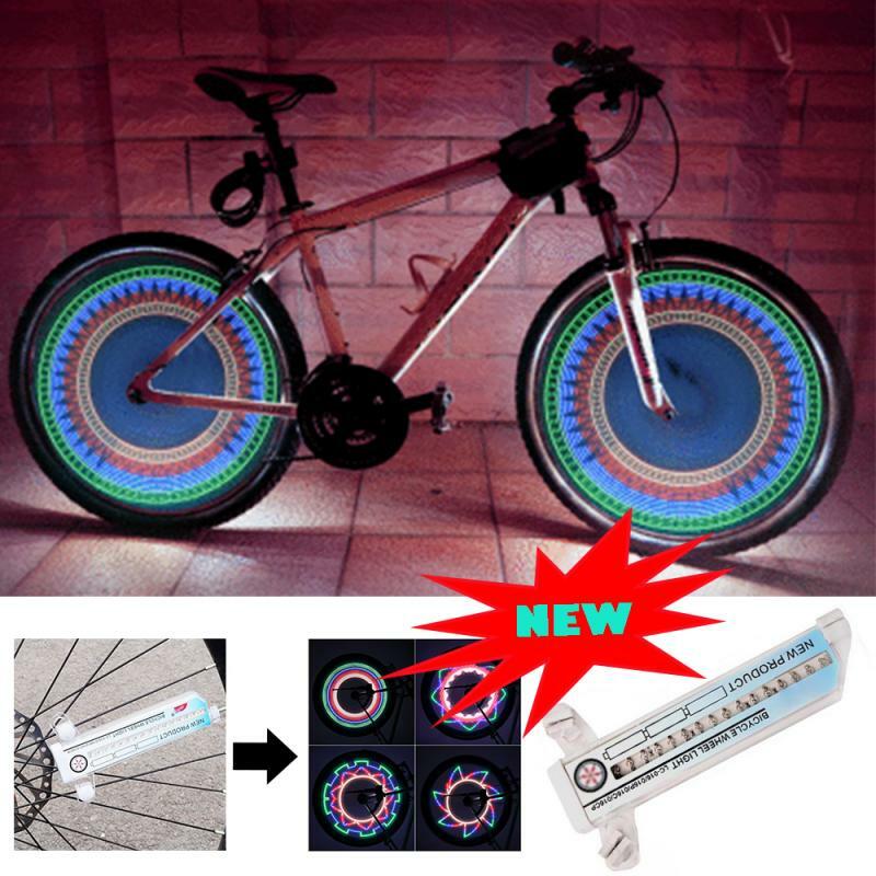 Fahrrad Licht Fahrrad 30-muster Radfahren Fahrrad Lampe 16 LED Speichen Rad Lichter Radfahren Ausrüstung Dekorationen Fahrrad Taschenlampe