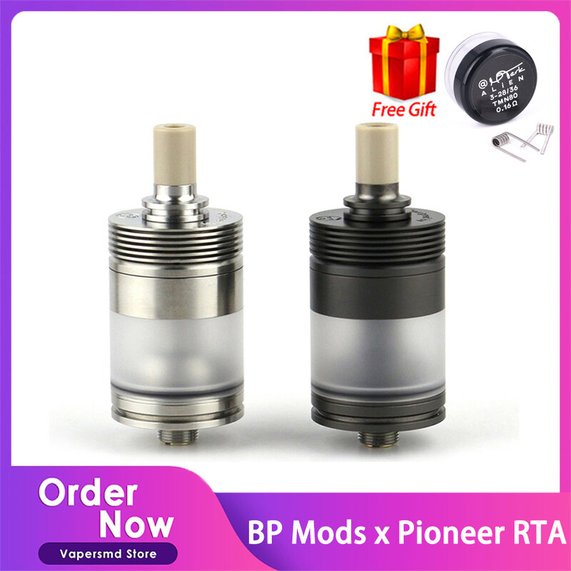 G-gusto BP Mods Pioneer 22mm RTA atomizador 3,7 ml rosca de 510 con doble Control de flujo MTL DTL E-atomizador de cigarrillos