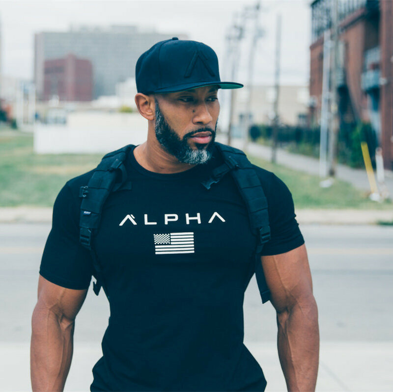 2021 T-shirt militare militare da uomo 2019 T-shirt da uomo in cotone allentato con stella o-collo T-shirt manica corta Alpha America