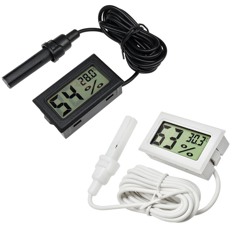 Mini Digital LCD Display Thermometer Hygrometer Feuchtigkeit Temperatur Meter Tester Innen Professionelle Weiß Schwarz Sonde für Hause