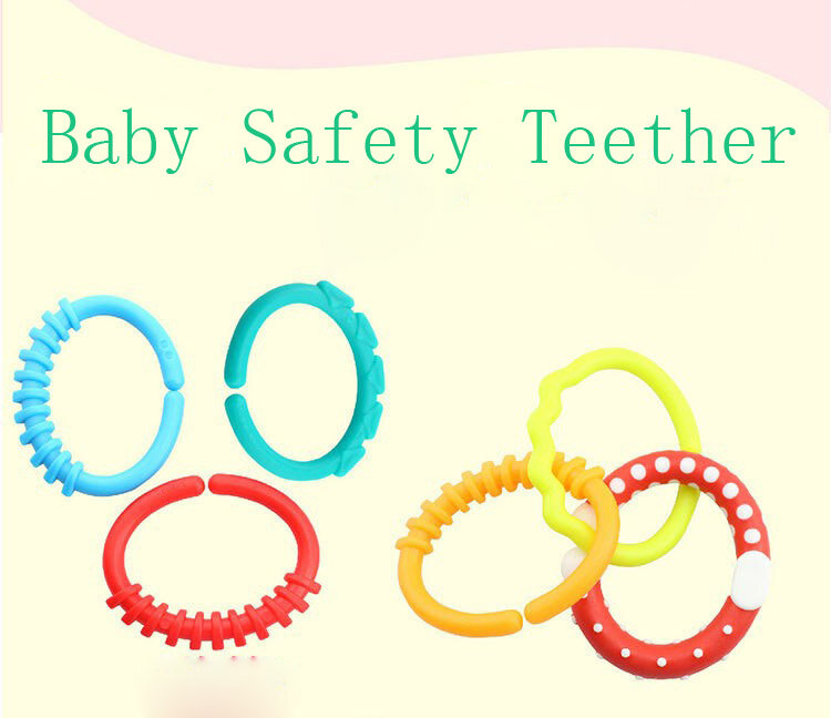 Anneau de dentition arc-en-ciel pour enfants, jouets pour bébés de 0 à 12 mois, anneau de dentition, activité, chaîne, anneau d'embrayage, tablier, meilleur cadeau, poupée B0948