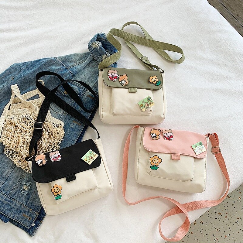 Корейская милая маленькая сумка, Мягкая Милая школьная сумка через плечо с сердцем сестры, японская сумка-мессенджер в стиле Харадзюку для ...