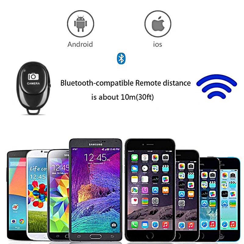 Disparador remoto para teléfono, disparador inalámbrico para monopié, botón obturador de cámara fotográfica, Bluetooth remoto para Smartphone