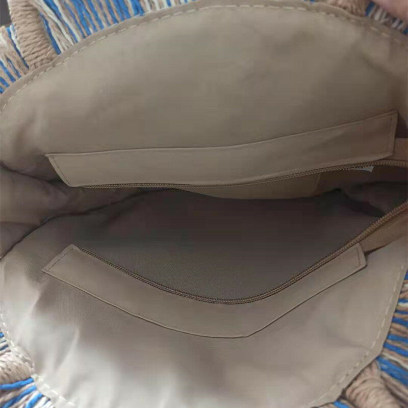 مهدب الكتف شاطئ قطري حقائب قش جودة عالية حقائب سعة كبيرة للنساء