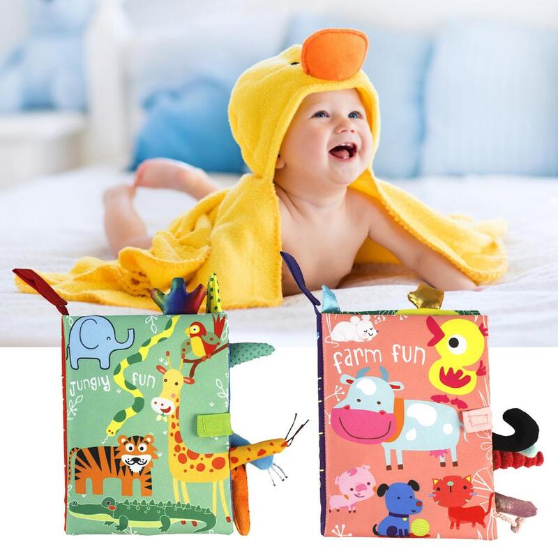 아기 헝겊 책, 아기 조기 학습 찢어 꼬리 헝겊 책, 부모-자녀 상호 작용 사운드 종이 퍼즐 헝겊 책 장난감
