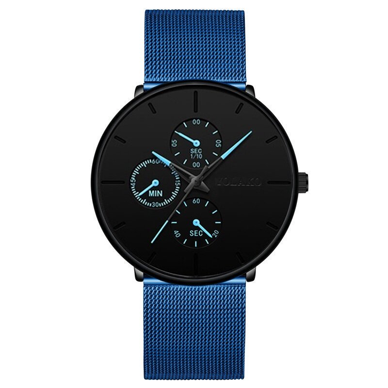 Moda męska biznes czarne zegarki luksusowe ze stali nierdzewnej Ultra cienka siatka pas kwarcowy mężczyźni Wrist Watch Casual klasyczny zegarek męski