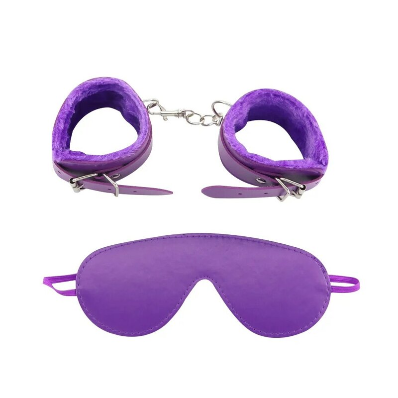 EXVOID Plush Hand Cuffs Erotic SM Restraints Ankle Cuff Slave Handcuffs BDSM Bondage Eye patch Mask Sex Toy for Couples