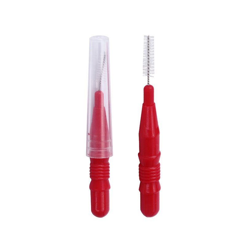 Azdent 15 unidades/pacote ortodôntico fio escova de dentes push-pull interdental goma escova 0.7mm oral cuidado palito dente clareamento