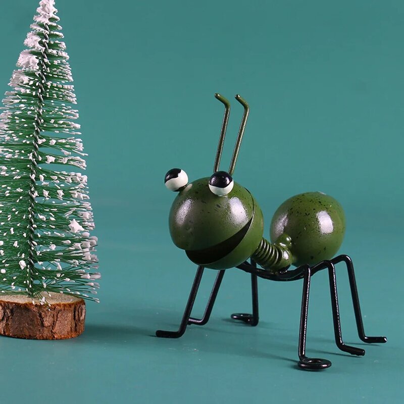 1Pcs Metal Ant Sculpture Decoration Craft Garden Figurines Cute Colorful Insect Miniatures Home Living Room Decor Gift Ornament