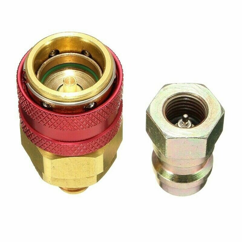 Lange Rode Extension Quick Connector Koppeling Adapter Voor Bmw Ford R134A Airconditioner Quick Connector Met Cover QC-12LH