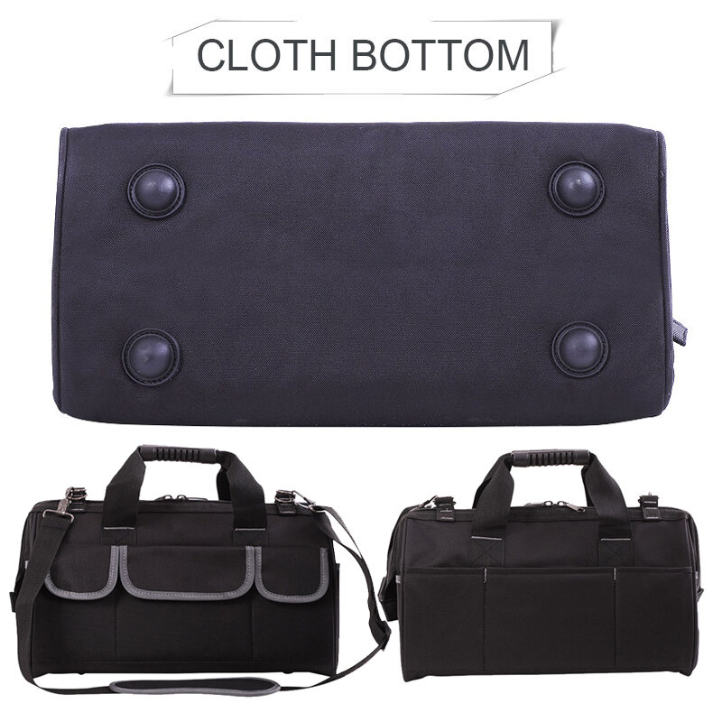 Multi-Function Tool Handbag 20" Plastic Bottom Large Capacity Crossbody Toolkit Oxford Cloth Hardware Organizer for Repairman
