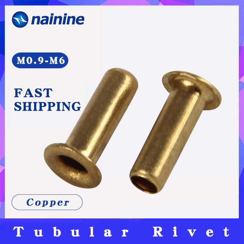 [M0.9 M1.3 M1.5 M2 M2.5 M3 M4] Tubular Rivets Double-sided Circuit Board PCB Nails Copper Hollow Rivet Nuts GB876