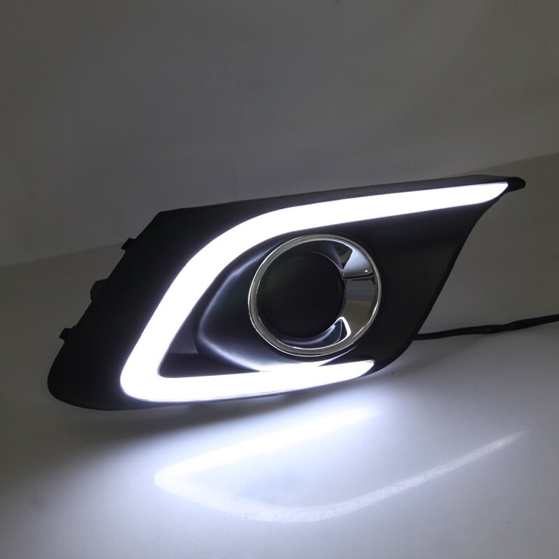 Wodoodporne światła do jazdy dziennej DRL montaż lampy przeciwmgielnej z pomarańczowy kierunkowskaz dla Mazda 3 Axela 2014-2016