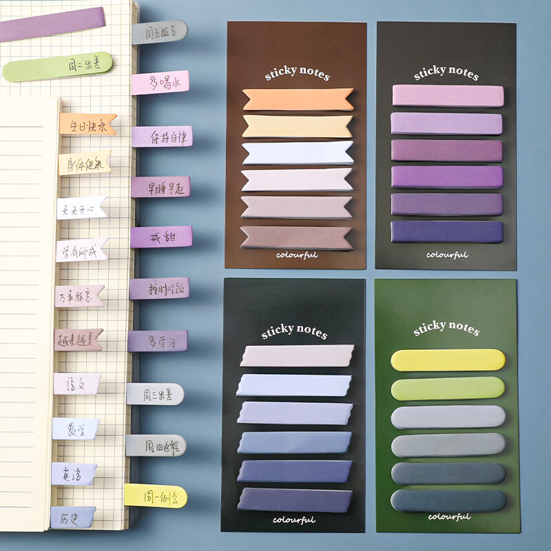 120 folhas/6 adesivos do índice da cor dos pces 6 cores as notas pegajosas podem coladas apropriadas para cadernos, livros, distinção do objeto