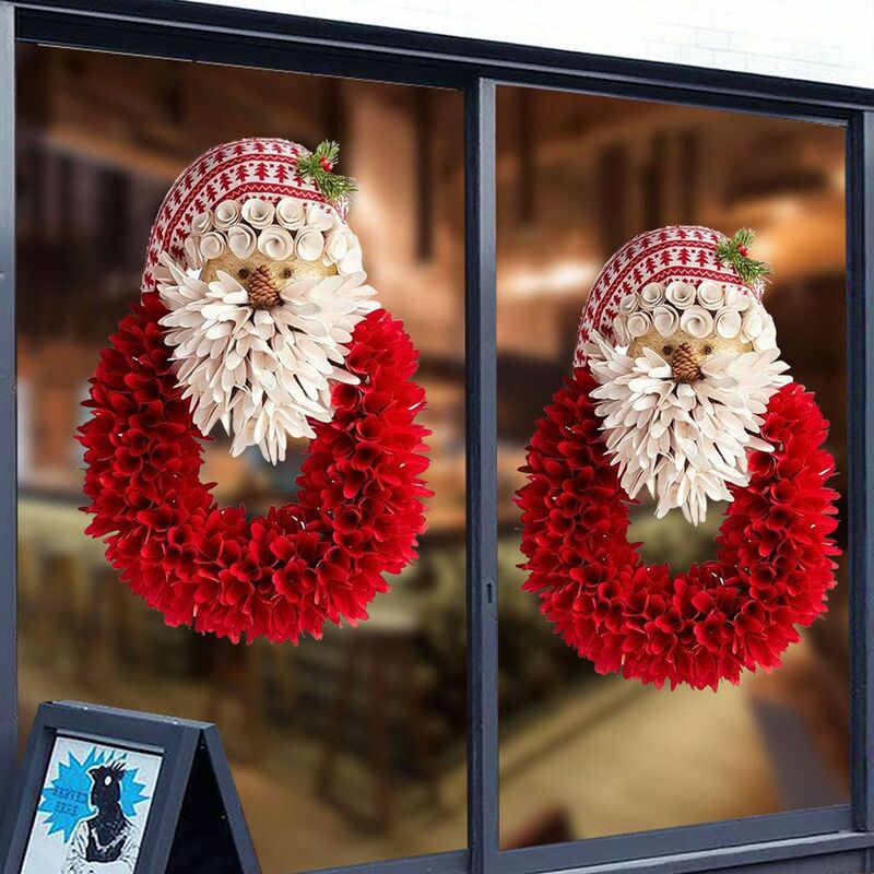 Adesivos de natal papai noel decalques impermeável dupla face design visual janela de vidro adesivos decorações