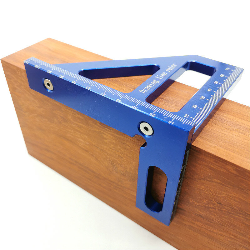 Inglete de aleación de aluminio para carpintería, transportador cuadrado, regla triangular, herramienta de medición de diseño de alta precisión para carpintero