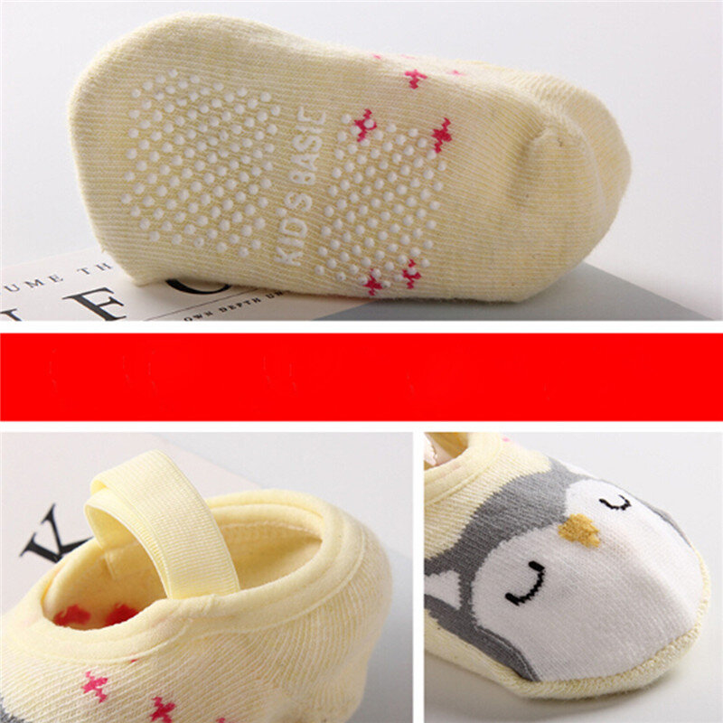 1 paires mignon bébé garçons filles enfants anti-dérapant cheville chaussettes mignon dessin animé imprimer doux coton anti-dérapant mignon chaussures-like chaussettes 1-3Y