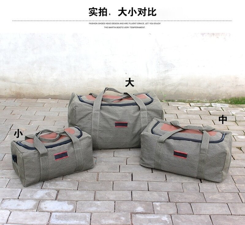 Saco de bagagem de viagem de lona de grande capacidade saco de duffle de viagem ao ar livre