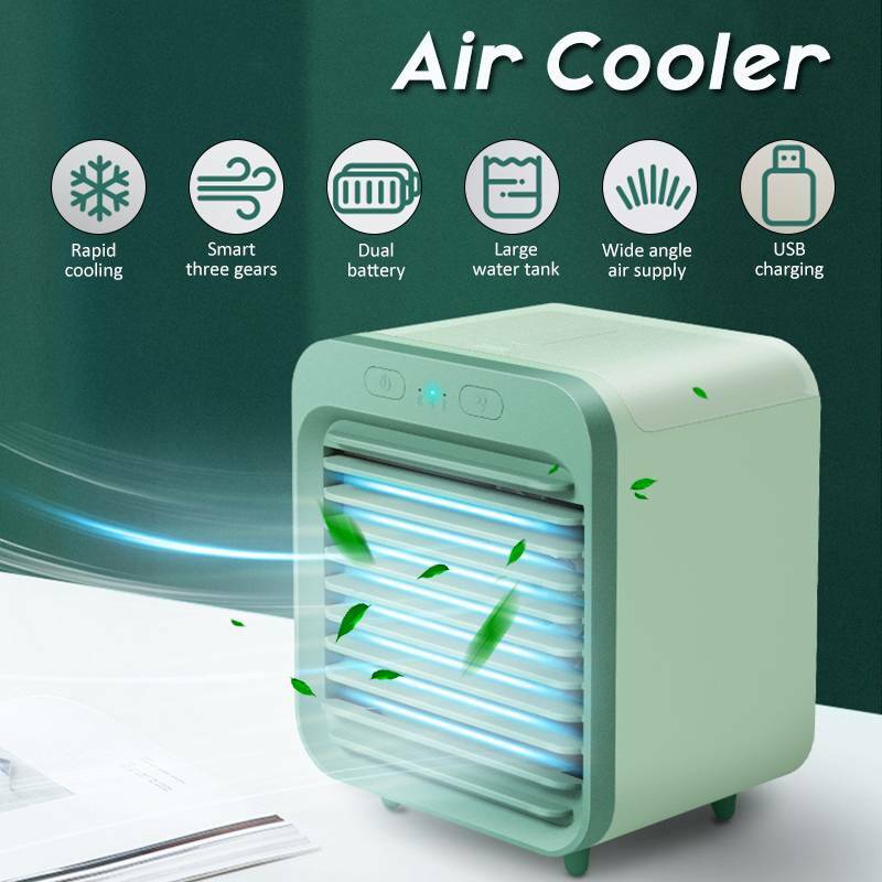 Mini aire acondicionado portátil para el hogar, humidificador y purificador con 3 engranajes, USB, ventilador de escritorio con tanque de agua, 5V