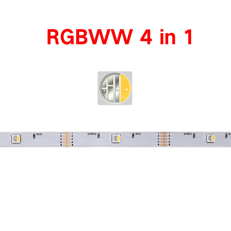 Светодиодсветильник лента 5050 RGBWW, 4 контакта, 5 контактов, 4 в 1