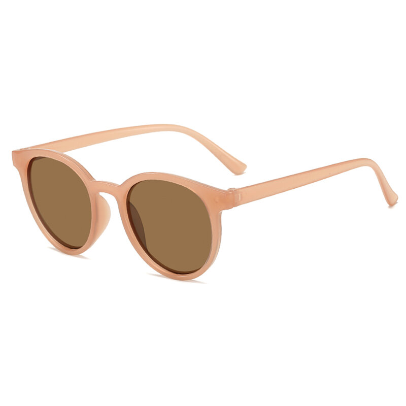 Óculos de sol retrô redondo, óculos de marca de luxo para mulheres/homens, pequenos, óculos de sol feminino, bege, marrom, uv