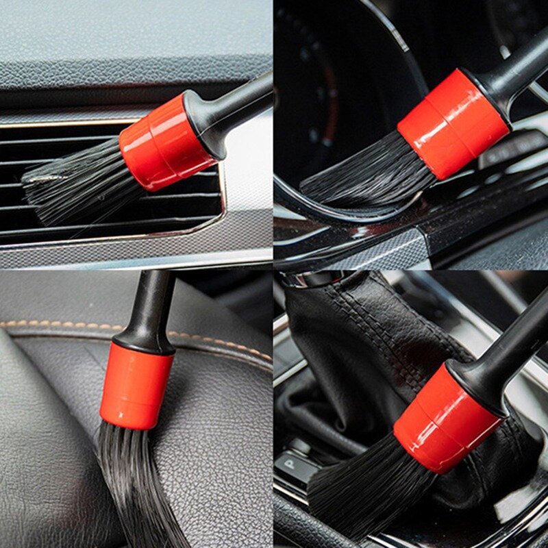 5 pces carro detalhando escova conjunto detalhe para as rodas de limpeza emblemas do motor aberturas de ar assento fenda pendurado escovas limpeza limpa ferramentas