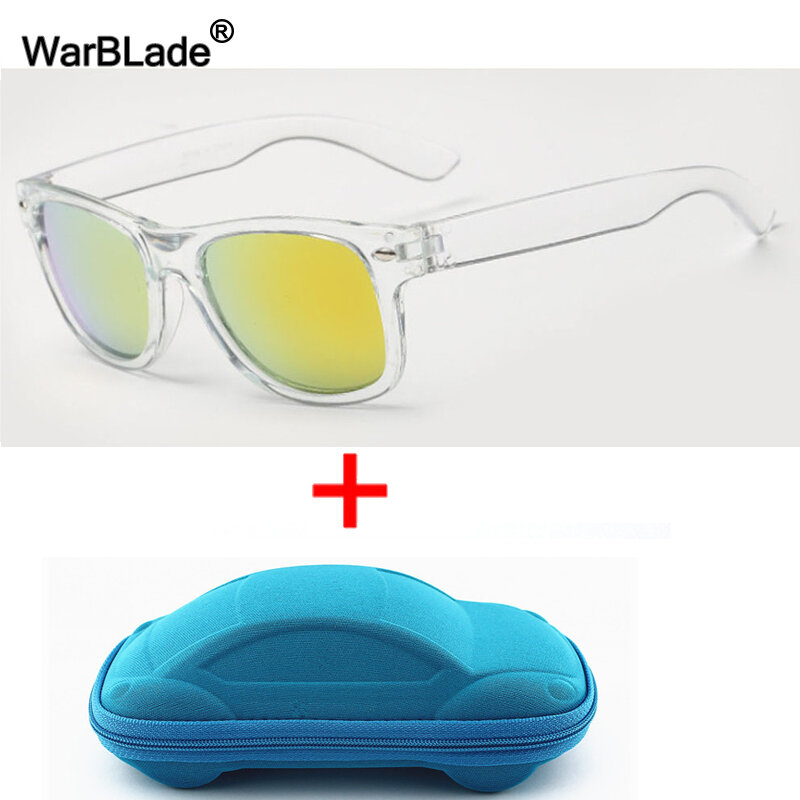 WarBlade — Lunettes de soleil pour enfant, style décontracté et cool, revêtement des verres protection UV 400, avec étui, convient pour garçon et fille