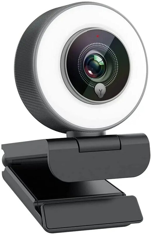 HD веб-камера Angetube 1080P со встроенным регулируемым кольцевым светом и микрофоном. Усовершенствованная веб-камера с автофокусом для Google Meet