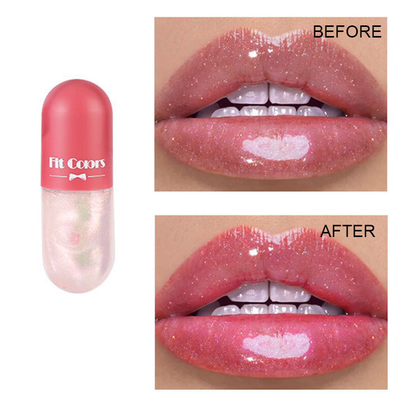 Crystal Jelly Lip Gloss Capsule Clear Moisturize Lip Oil Lipgloss Lasting Lip Plumper Oil Beauty Make Up Liquid Lipstick TSLM2