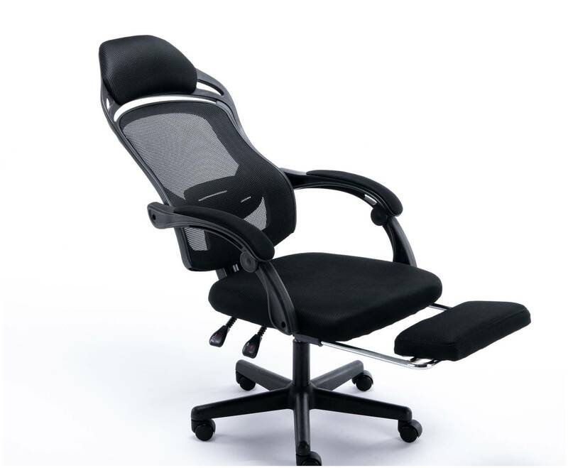 Louis Fashion Mesh Office Chair Lifting Swivel Reclined Assembly Staff Meeting Boss White Black Waist