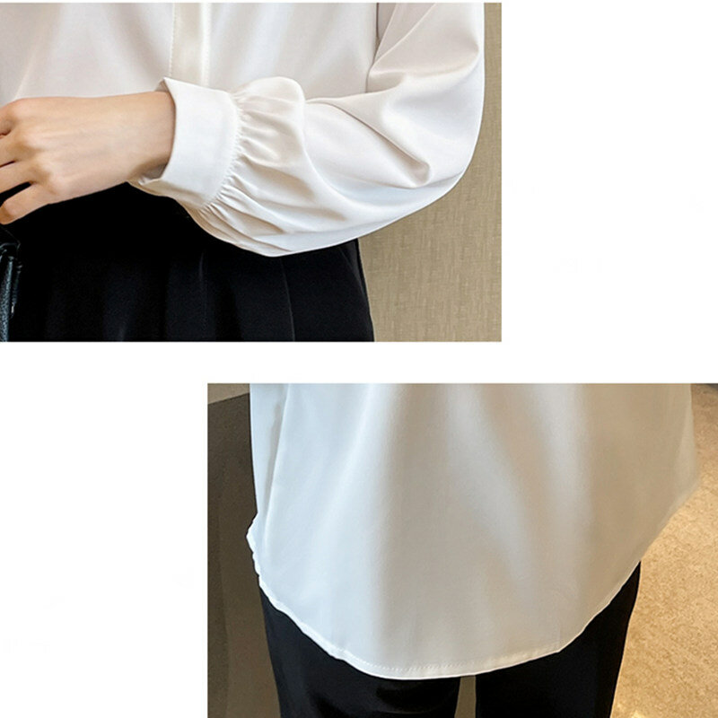 Coreano Silk Mulheres Camisas Mulheres Cetim Blusa Camisa Plus Size Elegante  Mulher Manga Longa Bordado Blusas Womens Tops E Blusas 210315 De $107,01