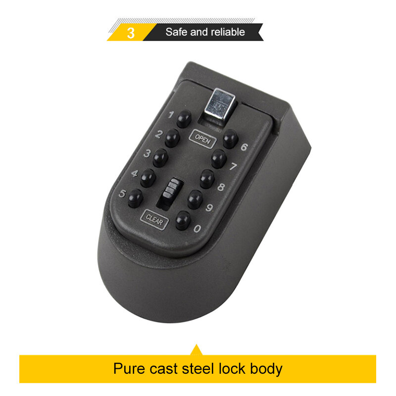 Smart safe combination lock waterproof wall-mounted key combination code box key safe box aluminum alloy material