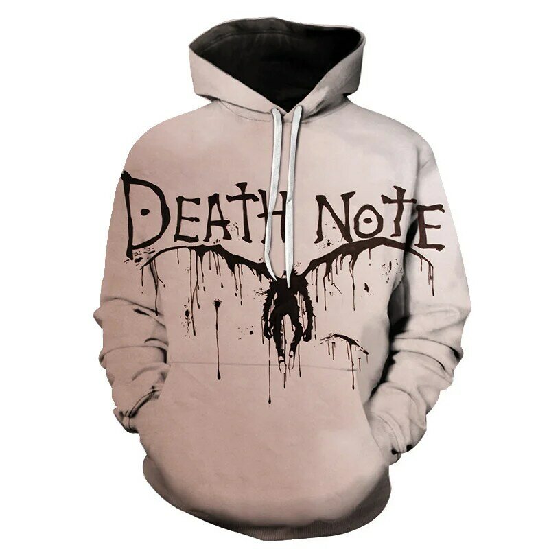 Sudadera con capucha de Death Note para hombre, ropa de calle informal personalizada con estampado 3D, chaqueta de Hip-Hop, primavera y otoño, novedad de 2022