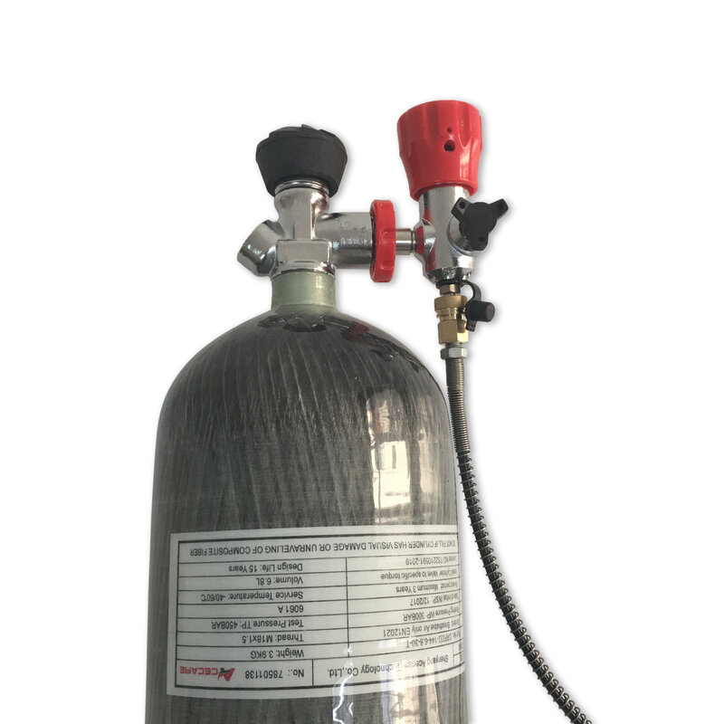 Acecare – réservoir de plongée en Fiber de carbone 3L/6.8L/9L, 4500psi, réservoir d'air PCP Paintball, HPA, pour plongée, ensemble complet, Mfr 2021