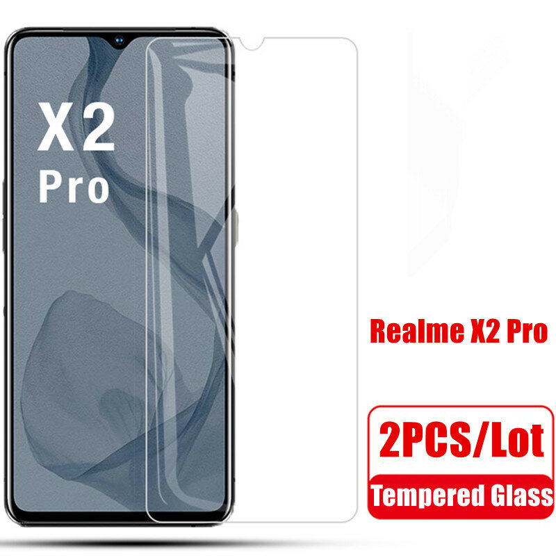 Película de vidro temperado 9h para oppo realme x2 pro, película protetora de tela para celular realme x2pro, 2 peças