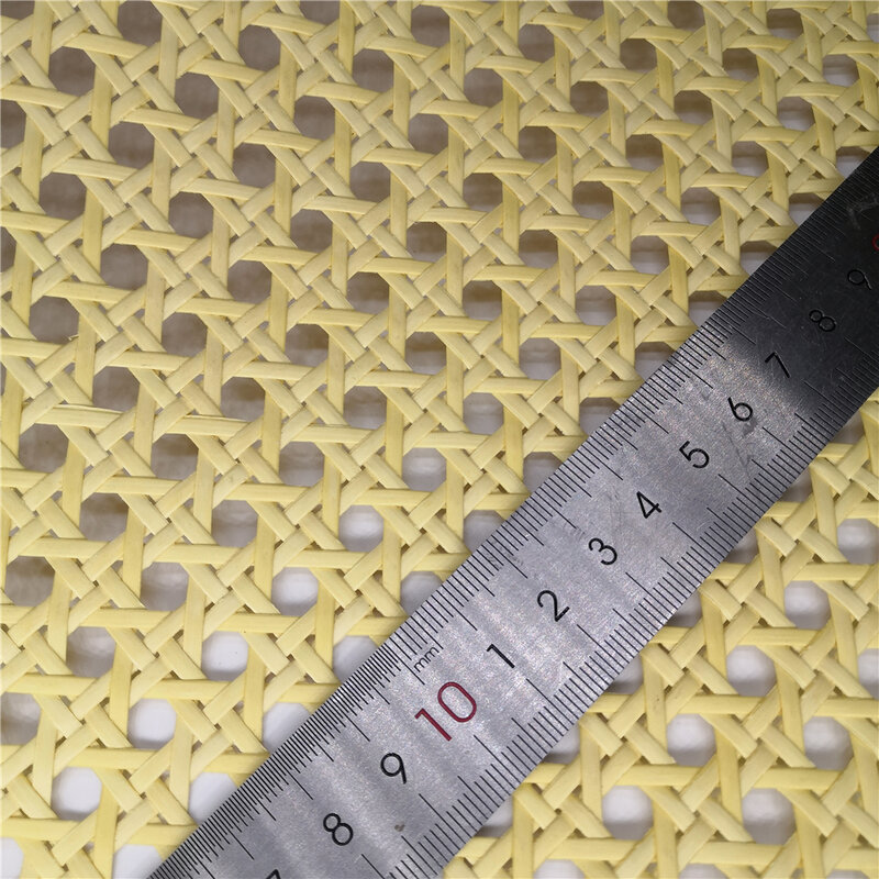 กว้าง45ซม.1 ~ 2เมตร PE สังเคราะห์สีเหลืองและสีน้ำตาลหวายหวายพลาสติก Cane Webbing เฟอร์นิเจอร์เก้าอี้ตารางเพดาน