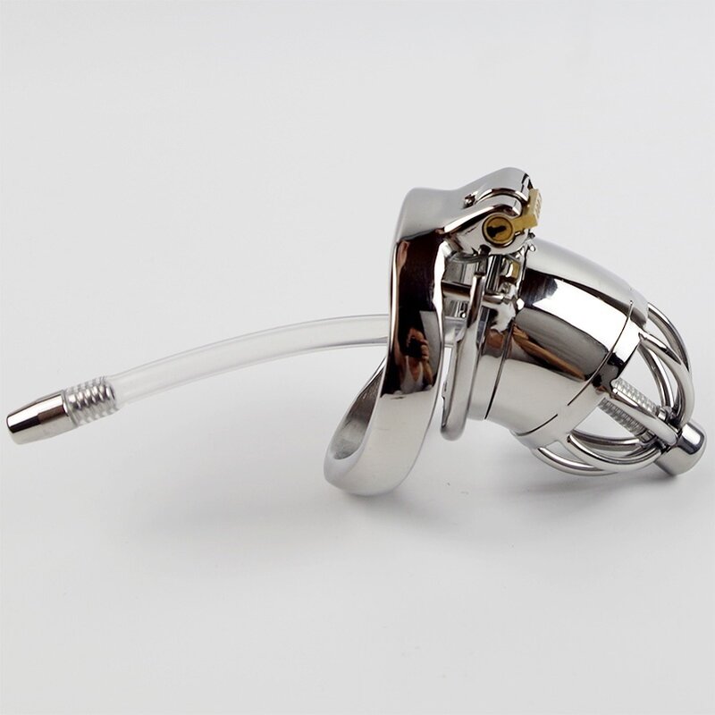 Dispositivo de castidad de acero inoxidable 304 con catéter de sonido uretral y anillo de espiga, tamaño S/L, jaula para pene, elige cinturón de castidad Masculino