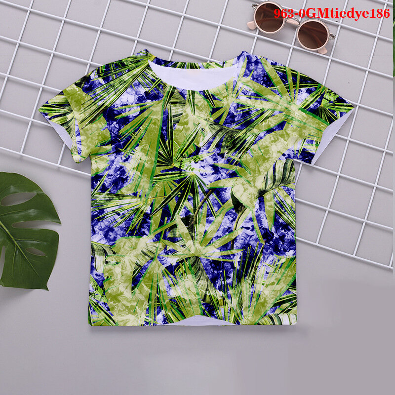女の子と男の子のための半袖Tシャツ,カジュアルな夏のTシャツ,ユーモラスなパターン,3Dパターン,コレクション2021