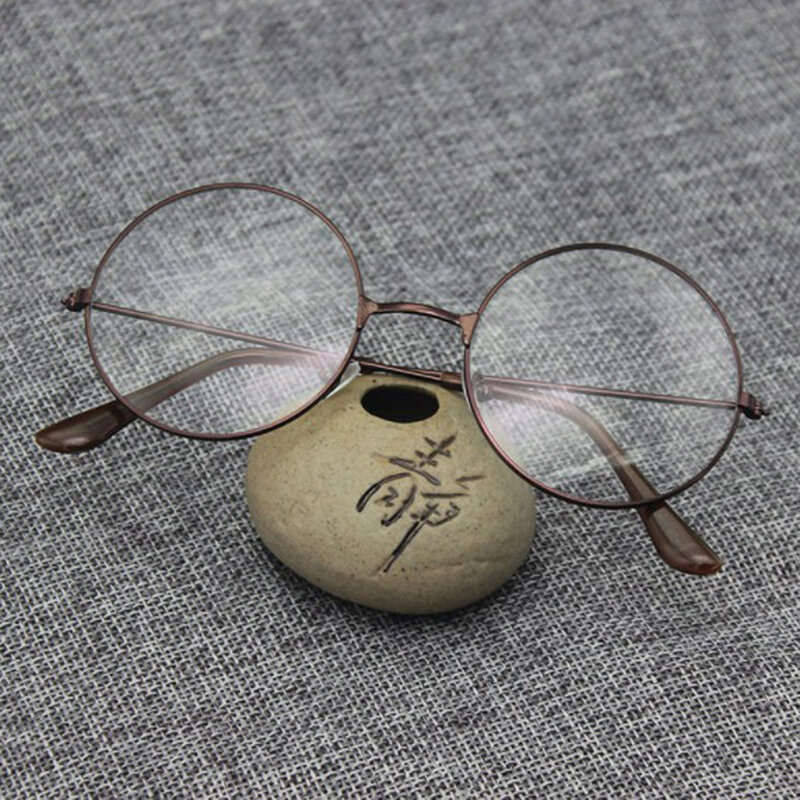 Marco de Metal redondo Vintage, lentes transparentes de estilo retro, monturas para gafas, protección ocular azul, juego para teléfono móvil