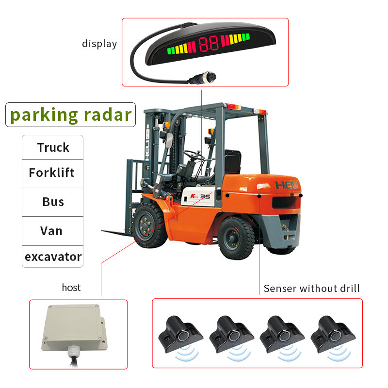 Kit Parktronic per auto 12v 24v sistema di sensori di parcheggio impermeabile di Backup per camion con retromarcia posteriore anteriore