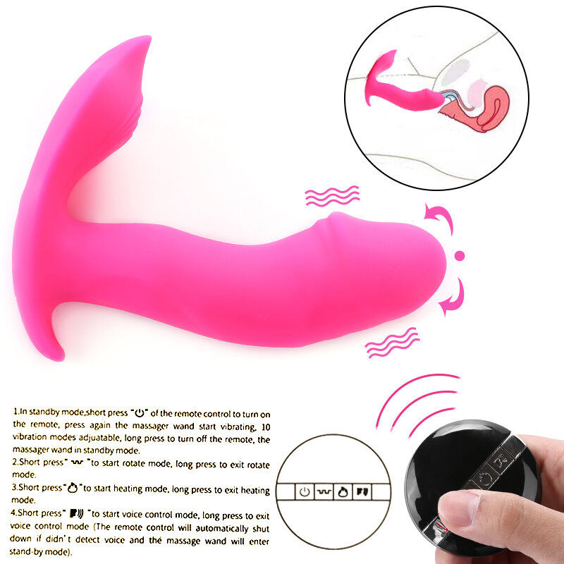 착용 할 수있는 G 반점 난방 장치 나비 진동기 Sextoy 2 개의 진동 팬티를위한 여성 진동기 에로틱 한 제품 Sex Trusk Sex Shop.