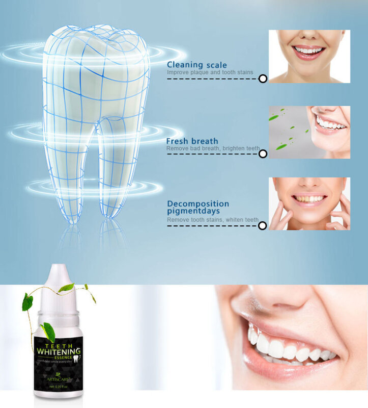 Artiassunto soro branqueador dentário, sérum de limpeza de higiene oral removedor de manchas oral fresco, respiração dental líquido para cuidados com os dentes