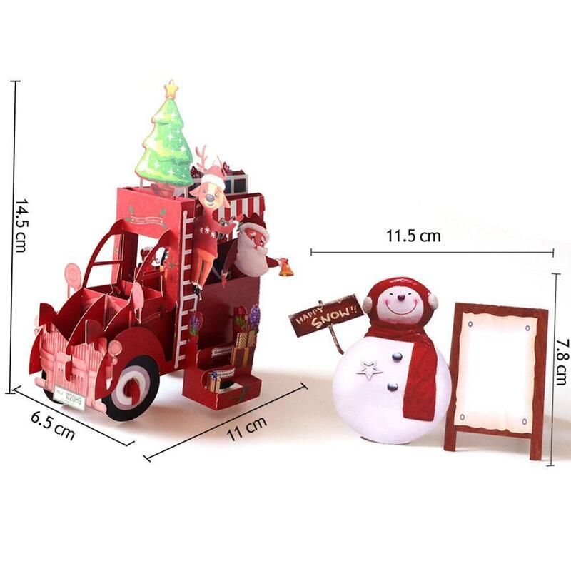 クリエイティブ 3D アップカードクリスマスグリーティングカードクリスマスパーティーベビーギフトギフト年装飾ノエルクリスマスのためのクリスマス h2Z2